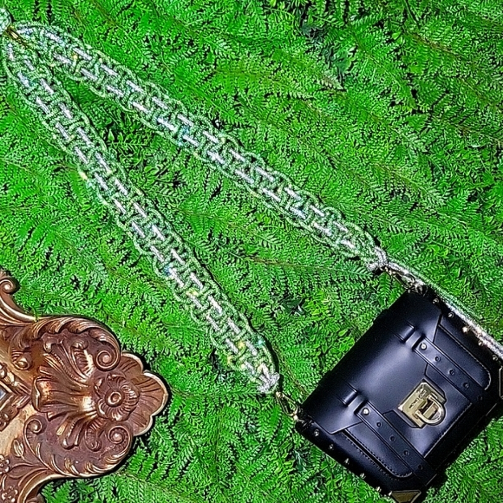 NEW!!! | Handmade | 41" | Braided | Crystal | Rhinestone | Purse | Strap